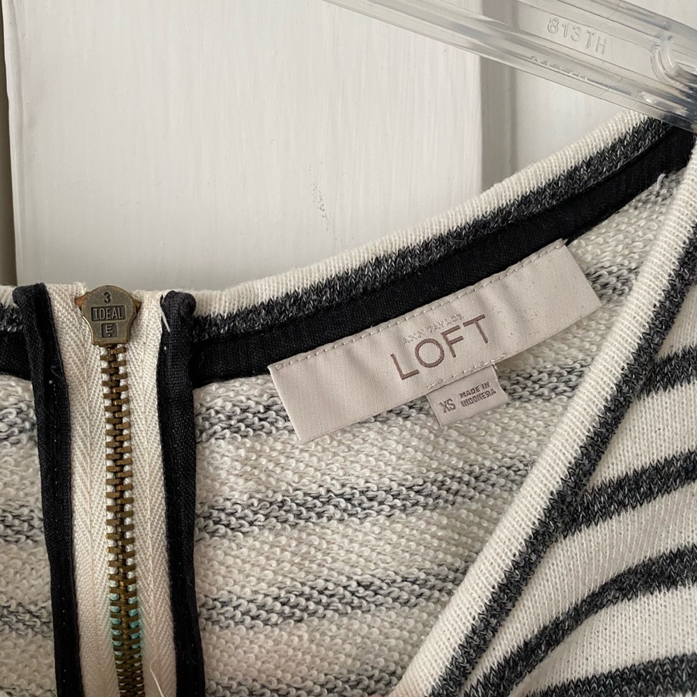 LOFT | Charcoal Striped Sweatshirt Tunic - Picture 3 of 4